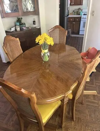Vintage French Provincial-style oval dining table