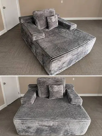 Grey faux lounge chair