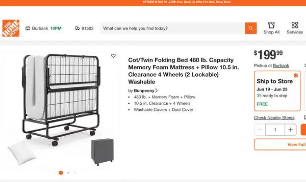 twin bed PORTABLE