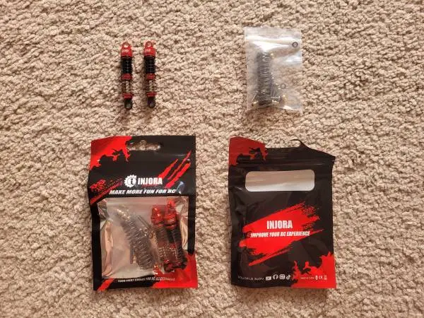 INJORA 59MM Shocks Long Threaded Shock Absorber TRX4M TRX4MT 1/18 RC