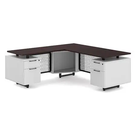 *8 colors 4 sizes 24d New in Box L Shape Double Pedestal Desk w/files