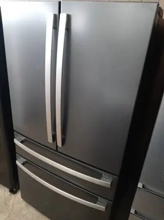 ★GE Cafe black stainless 4-door french door fridge -mismatched handles