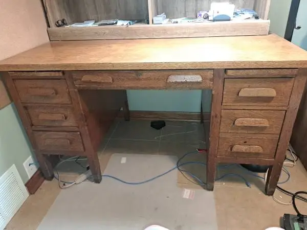 Antique oak executive desk