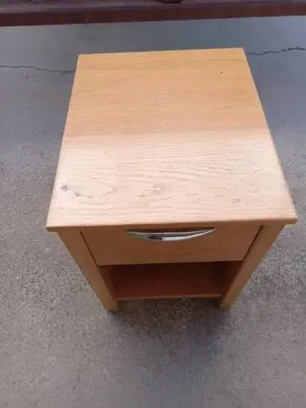Solid Wood End Table with roller opening drawer