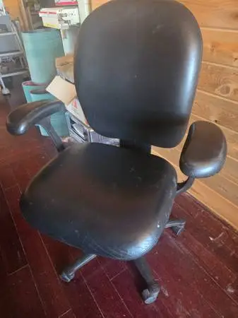 Black True Full Leather Office Chair