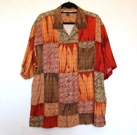 AWESOME TOMMY BAHAMA MENS HAWAIIAN STYLE CASUAL 100% SILK SHIRT IN SI
