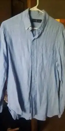 Brand new blue Ralph Lauren Polo 100% linen long sleeve shirt ONLY $40