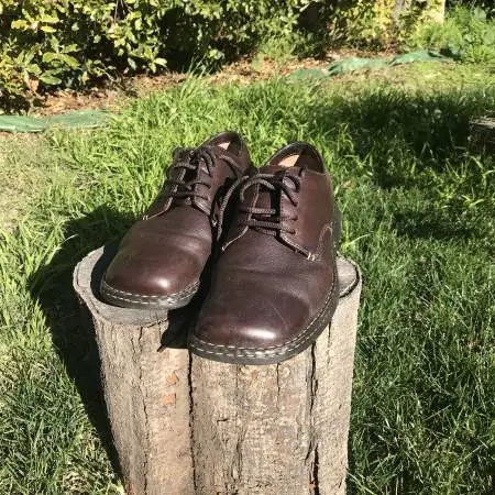 Brown leather lace up shoes by Bjorn