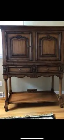 hardwood wine server and storage cabinet