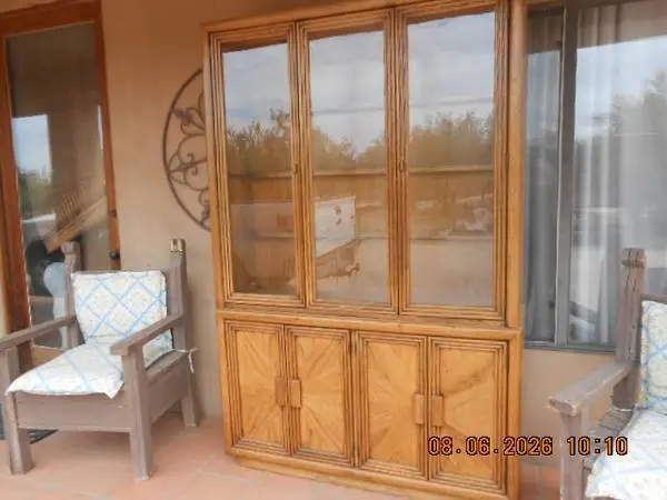 china cabinet with glass shelves 2 piece