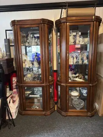 Pair of Matching Curio Display Cabinets