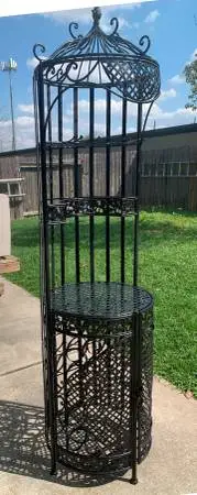 High rustic steel bar display and storage cabinet