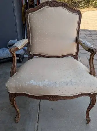Antique Chair sturdy hardwood frame ready to restore &reupholster