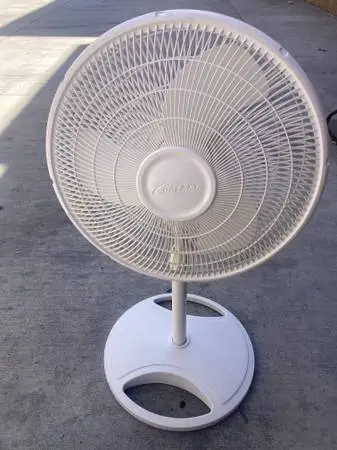 Fan,pedastal,white,3 speed,18”,oscillating,tilt,adj ht,clean,quiet.