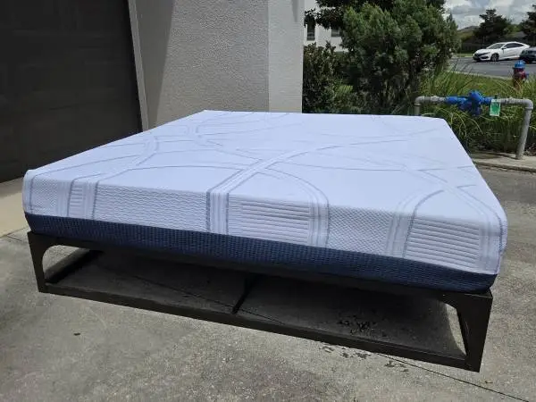 King Memory Foam Mattress &  Low Profile Metal Frame