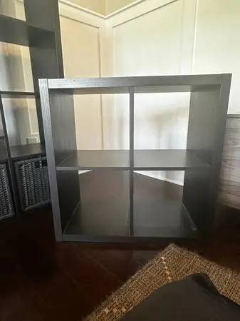 IKEA KALLAX 4-Cube Shelf Unit – Black-Brown