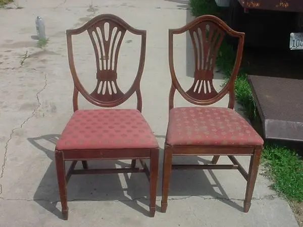 2 vintage shield back chairs duncan phfye style