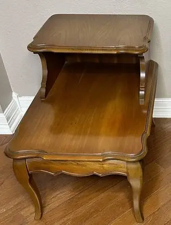 Vintage Bassett Furniture French Provincial Step End Table - OBO