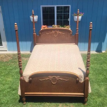 Antique Hardwood Bed-PRICE REDUCED