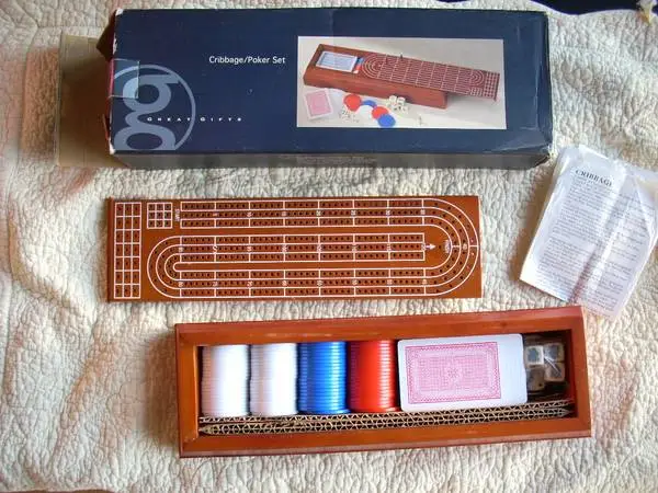 Cribbage and poker board set