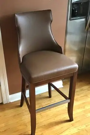 Faux leather chair wood legs 30 “ tall