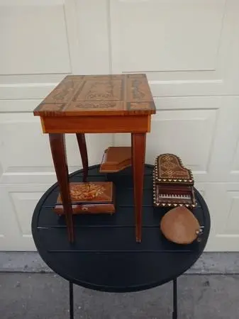 MUSIC BOXES, MUSICAL JEWELRY BOXES and TABLE from $25 to $75