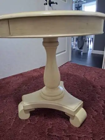 2 NICE ROUND WOOD TABLES