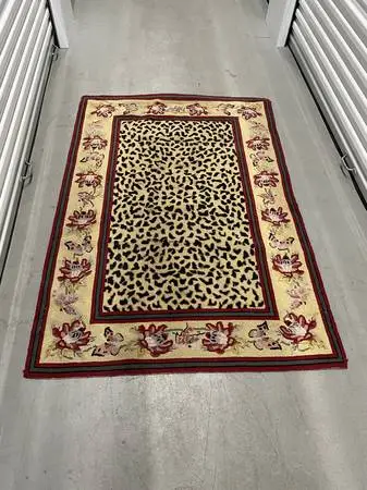 4 X 6 Vintage Wool Area Rug - Jungle Print