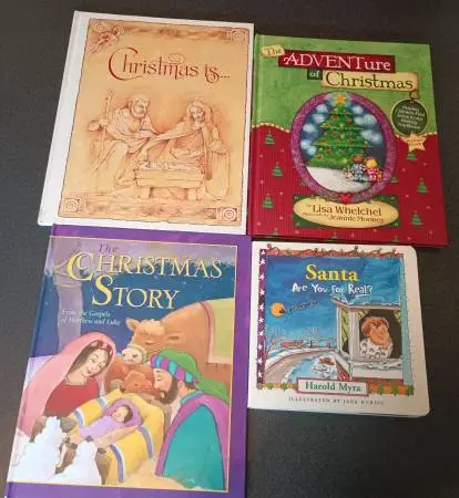 4 Childrens Christian Vintage Christmas Story Book Advent Collectible