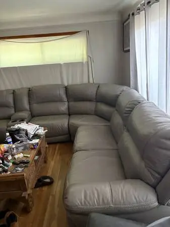 gray leather sectional
