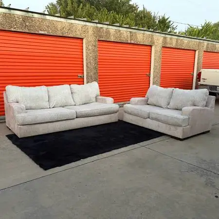 Beige Couch & Loveseat Set - FREE DELIVERY!