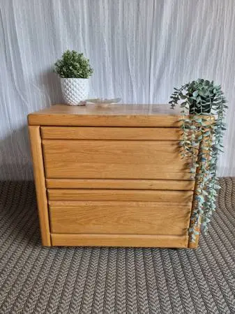 Super Cute Rolling Tan Vintage Nightstand for Sale