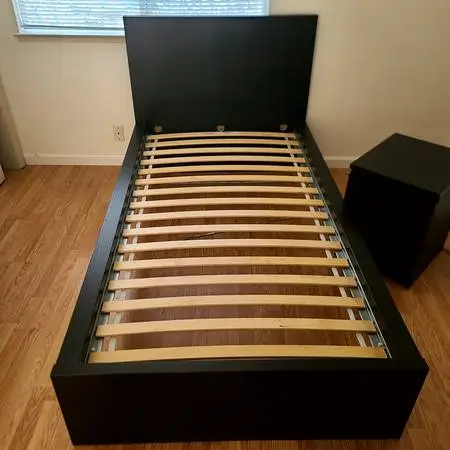 IKEA Twin Bed Frame + 2-Drawer Nightstand