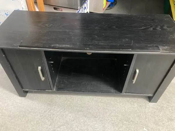 TV/stereo stand,black,2 door,storage,clean,hlp deliver.