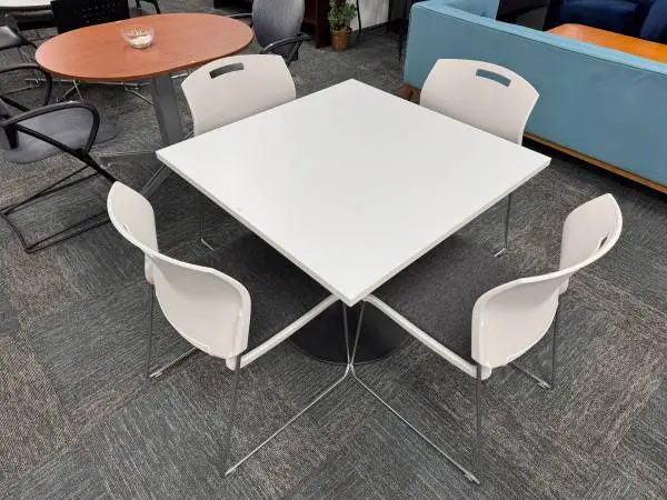 Square Table With Metal Base / Office Tables / Meeting Table