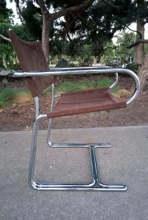 Mid Century Modern Jerry Johnson Arcadia Tubular Chrome Cantilever S