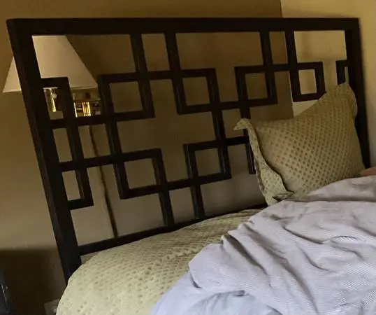 Sophisticated Asian Inspired WEST ELM- WOOD QUEEN HEADBOARD