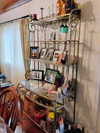 Free-Standing Wine Rack and Matching 54 Glass Table