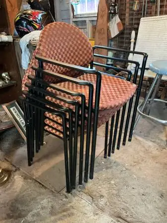 Six vintage stackable chairs       $100