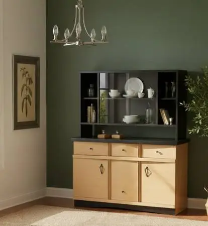 Mid-Century buffet with hutch top #0293
