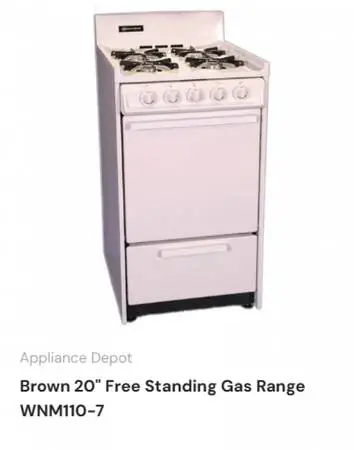 Brown 20 Free Standing Gas Range WNM110-7