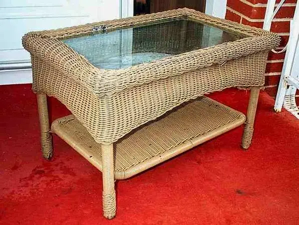 END TABLE Patio Wicker Lawn Indoor Outdoor Furniture 2 Level Glass Top