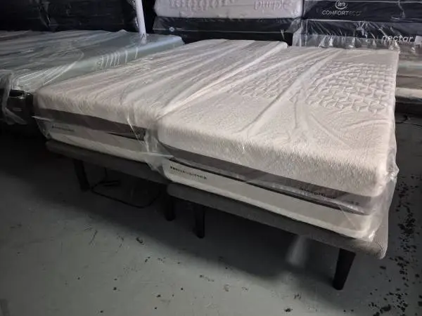 Split King Deluxe Adjustable Bases with Cool GEL MEMORY FOAM MATTRESS