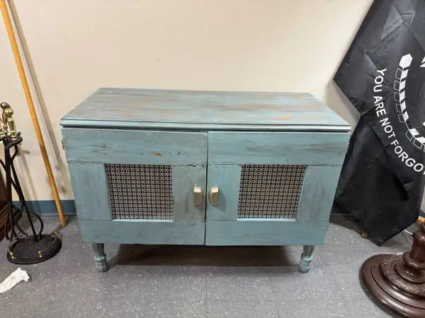 ♦ Shabby Chic Turquoise Console TV Stand Storage Entertainment Unit ♦