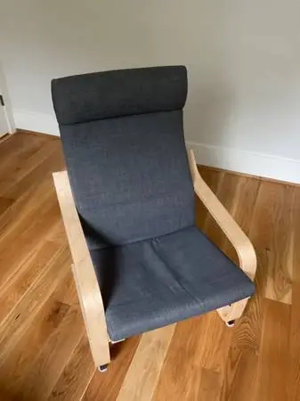 IKEA Poang recliner + Kelinge chair cushion
