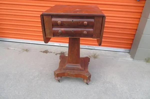 WORK TABLE, SOLID MAPLE - FROM 1870S EUROPE - EXQUISITE!