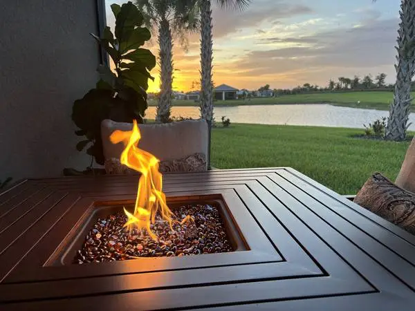 Luxury Outdoor Cast Aluminum Fire Pit Set. Compare with $3,150 new