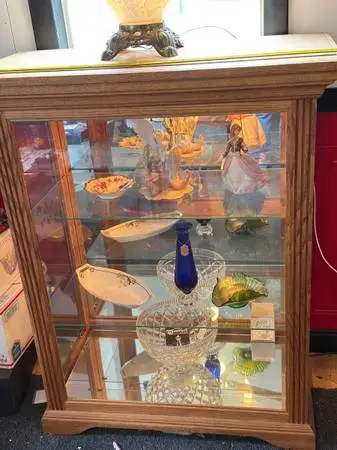 Lighted Mirrored Curio China Cabinet