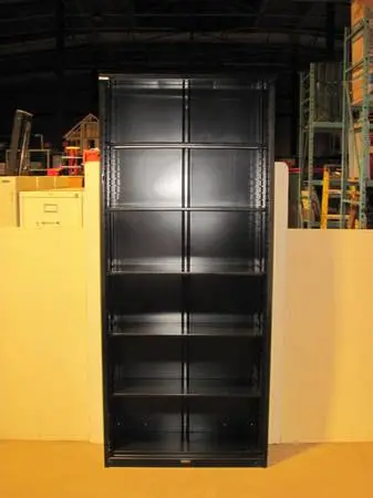 Borroughs black metal bookcase bookshelf with five shelves 36 wide