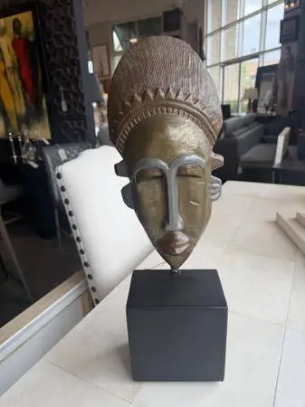 Bronze African Casting Mask (1) 6.5X4X22